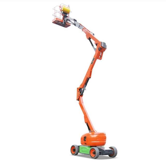 Dingli BA16NE compact articulating boom lift with boom raised – rental in Johor