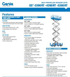 Genie GS-3390 RT features sheet – rough-terrain scissor lift rental in Johor